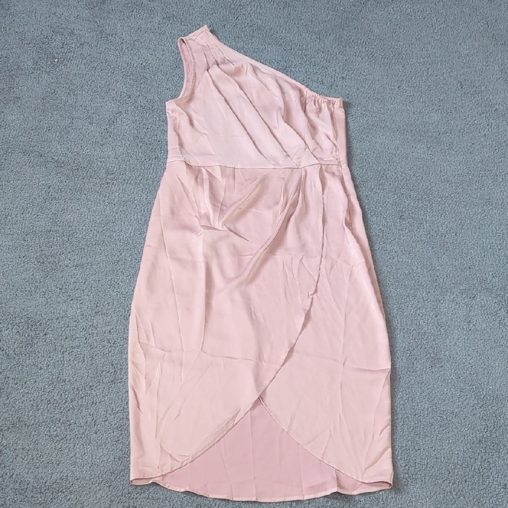 PrettyGarden Elegant Pink One-Shoulder Ruched Dress